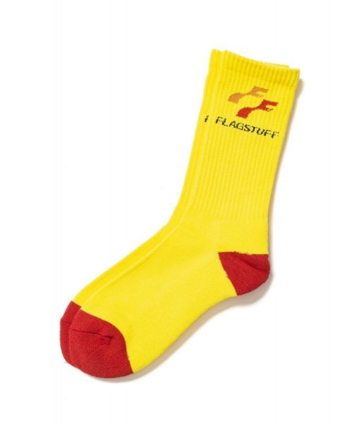 画像1: 【2月28日まで期間限定30%OFF】 F-LAGSTUF-F "Shake F" LOGO SOX YELLOW (1)