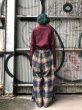 画像5: el conductorH COTTON CHECK FLANNEL WIDE TROUSERS BLU/GR boys EXCLUSIYE (5)