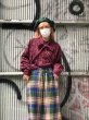 画像2: el conductorH COTTON CHECK FLANNEL WIDE TROUSERS BLU/GR boys EXCLUSIYE (2)