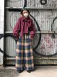 画像4: el conductorH COTTON CHECK FLANNEL WIDE TROUSERS BLU/GR boys EXCLUSIYE (4)