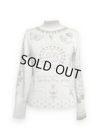 rurumu: 23AW tattoo motif highneck sweater (small) off white