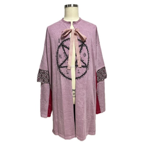 画像1: 【2月28日まで期間限定40%OFF】KIDILL 24SS　KL815 DESTROY LAYERED SHIRT　PINK OVERDYE (1)