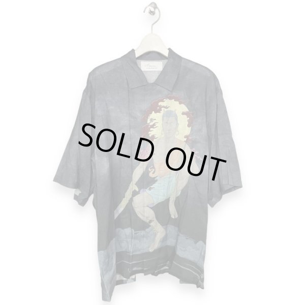 画像1: 【2月28日まで期間限定40%OFF】Azuma　× 天明屋尚「剣神、槍神」OPEN COLLAR SHIRT　剣神、槍神 (1)