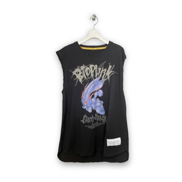 画像1: beauty:beast　DARK KNIGHT SLEEVE-LESS TEE　BLACK (1)