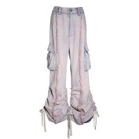 rurumu: 24SS rrm24SS-PT01 drawstring denim pants　pink