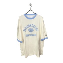 画像1: el conductorH　PD24MC01 OVERSIZED TRIM T-SHIRT 'ROSE　WHT