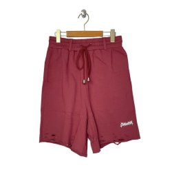 画像1: el conductorH　PD24MP01 COTTON DESTROYED SHORTS　MAROON