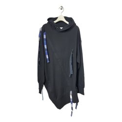 画像2: BASEMARK　24BF17 REMAKE RIBBON HOODIE　BLACK