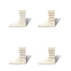 画像1: decka　Organic Striped Pile Socks