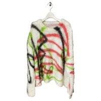 TENDER PERSON　MONSTERN PAINTING KNIT PULLOVER　GREEN×RED