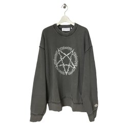 画像1: el conductorH　PD24AC04 PIGMENT DYE COTTON CREWNECK SWEATER 'PENTAGRAM　BK