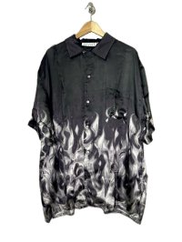 el conductorH OPEN COLLAR SHORT SLEEVE SHIRT'FLAME BK