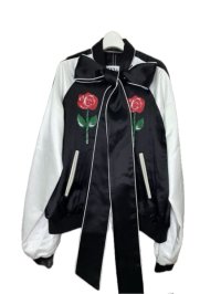 KIDILL 23AW KL737 BOWTIE SOUVENIR JACKET ROSE & GIRL EMBROIDERY BLACK