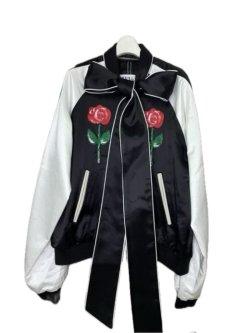 画像1: KIDILL 23AW KL737 BOWTIE SOUVENIR JACKET ROSE & GIRL EMBROIDERY BLACK