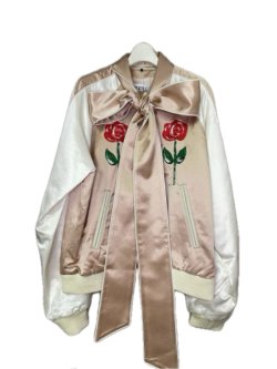 画像1: KIDILL 23AW KL737 BOWTIE SOUVENIR JACKET ROSE & GIRL EMBROIDERY PINK