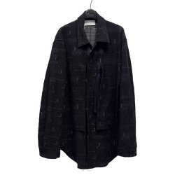 画像1: 【予約発売（2025年3月入荷予定）】Azuma.　25SH-SH-02 CRAST JACQUARD HELI CREW SHIRT　BLACK