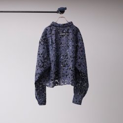 画像2: 【予約発売（2025年2月〜4月入荷予定）】BODYSONG.  25SS　BS250108 MELTED BONDED DENIM FLORAL SHIRT　NAVY