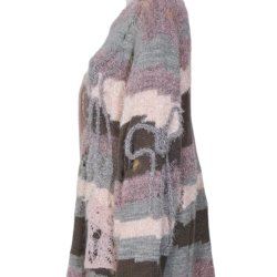 画像4: rurumu: 24AW rrm24AW-KN04 ribbon embroidery damaged mohair sweater　smoky pink