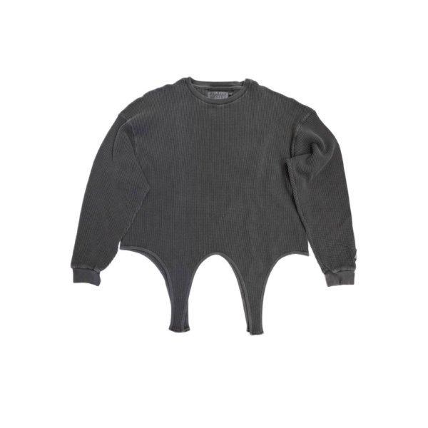 画像1: 【予約発売（2025年3月入荷予定）】el conductorH 25SS　WAFFLE TAIL LONGSLEEVE TOP　BK (1)