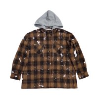 【予約発売（2025年3月入荷予定）】el conductorH 25SS　TEENAGE HOODED FLANNEL SHIRT　BROWN