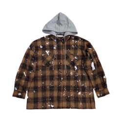 画像1: 【予約発売（2025年3月入荷予定）】el conductorH 25SS　TEENAGE HOODED FLANNEL SHIRT　BROWN