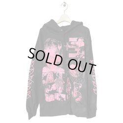 画像1: emary　Damaged Luv bite hoodie　BLACK PINK