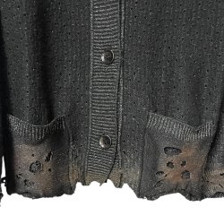 画像3: blank　BURNT DAMAGED LAME CARDIGAN 　BLACK