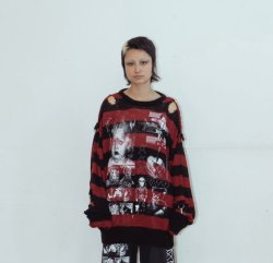 画像4: emary　Damaged Luv bite knit BLACK/RED