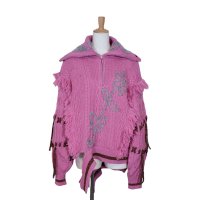 rurumu: 24AW rrm24AW-KN02 sailor collar half zip-up sweater　magenta