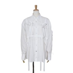 画像1: rurumu: 24AW rrm24AW-SH01 ribbon core detachable shirts　white