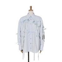 rurumu: 24AW rrm24AW-SH01 ribbon core detachable shirts　light blue