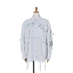 画像1: rurumu: 24AW rrm24AW-SH01 ribbon core detachable shirts　light blue