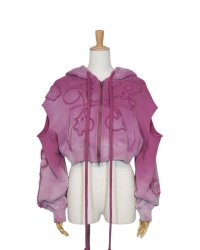 rurumu: 24AW　rrm24AW-HD01 Ainsel applique gradation hoodie　magenta