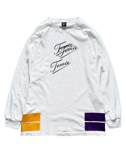 画像1: TOMIE　xtra hard rubber print triple logo Long sleeve T-shirt　white (1)