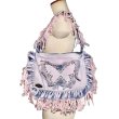 画像1: rurumu: 24SS　rrm24SS-GS01 butterfly denim fringe bag　pink (1)