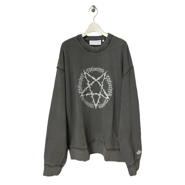 画像1: el conductorH　PD24AC04 PIGMENT DYE COTTON CREWNECK SWEATER 'PENTAGRAM　BK (1)