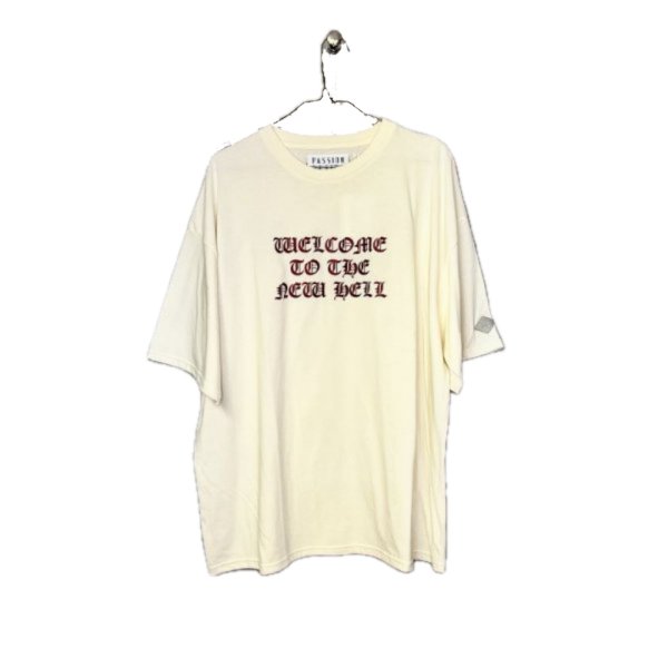 画像1: el conductorH GLITTER PRINT T-SHIRT 'NEWHELL WHT (1)