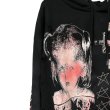 画像2: emary　Damaged Luv bite hoodie　BLACK WHITE (2)