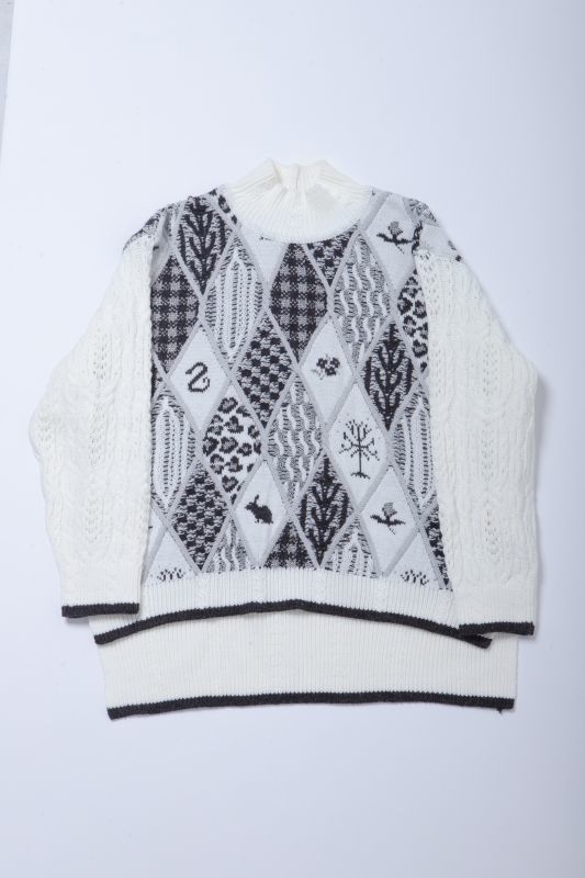 14,350円縷縷夢兎 rurumu: 2020AW mix pattern knit
