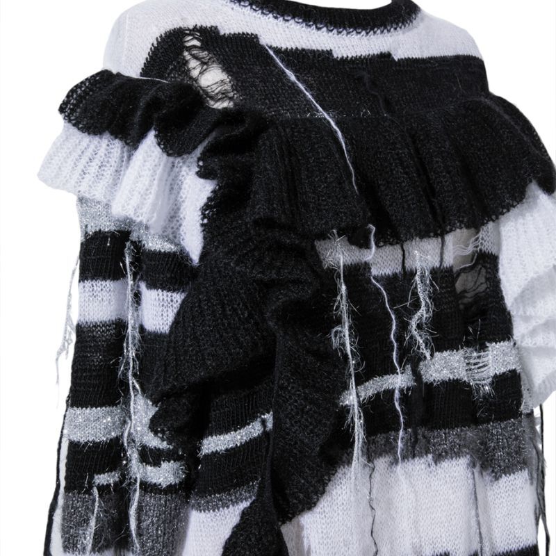 rurumu: 21AW-KN01-F099 damage mohair knit OP black - boys in the band