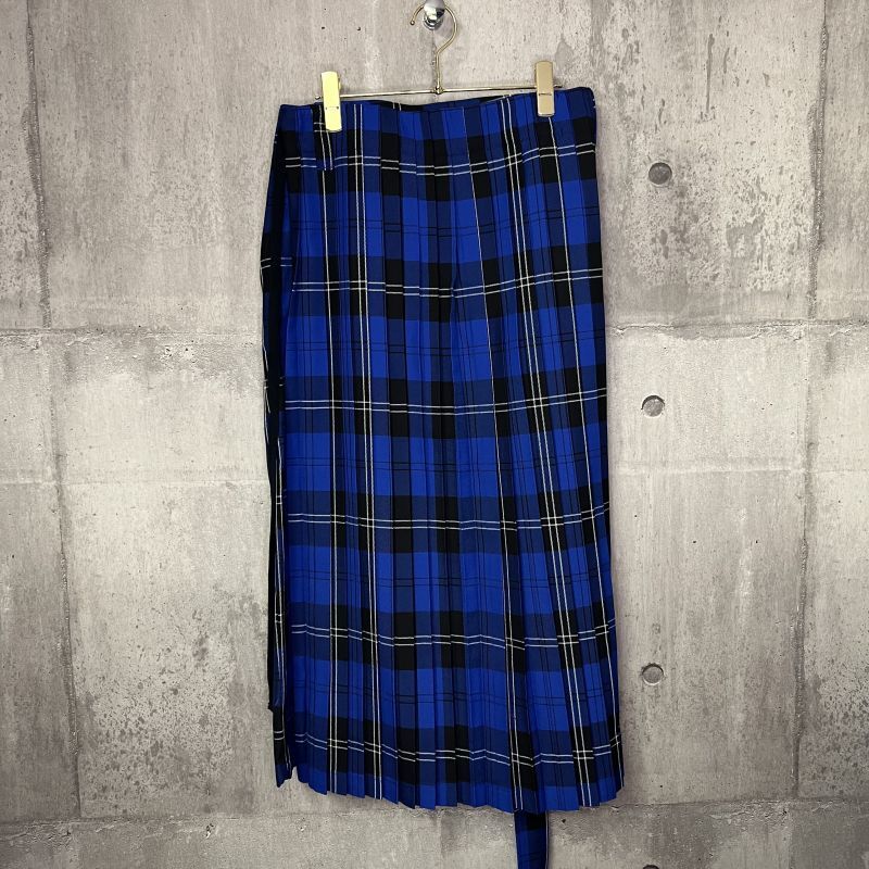 KIDILL 23AW KL764 FOLD PLEATS PANTS BRITISH TARTAN BLUE TARTAN